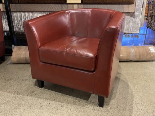 Deep Red Leather Tub Chair