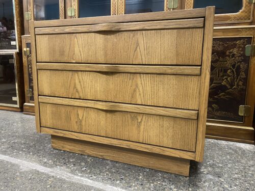 LANE Vintage Curved Handle Light Wood 3-Drawer Petite Dresser
