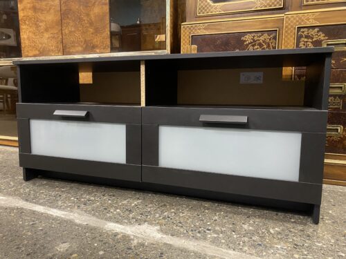Black TV Stand w/ 2-Drawers