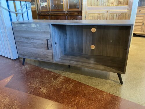 52" Wide Weathered Oak Finish Media Stand