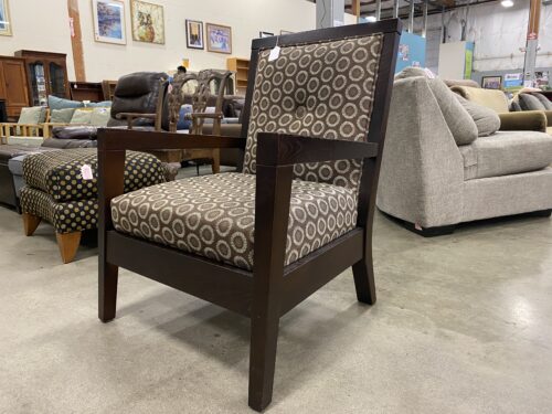 Java Stained Novelty Print Upholstered Accent Chair