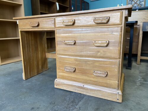 RANCH OAK BY BRANDT Vintage Light Wood Writing Desk
