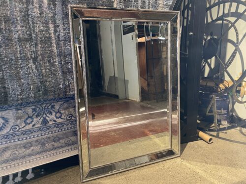 Antiqued Silver Double Frame Wall Mirror