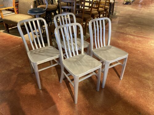Industrial Style Aluminum Dining Chairs (Set of 4)