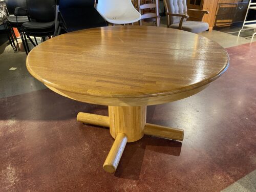 Circular Dining Table with Cylinder Pedestal Base