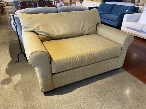 LIVING SPACES Low Mustard One Cushion Loveseat