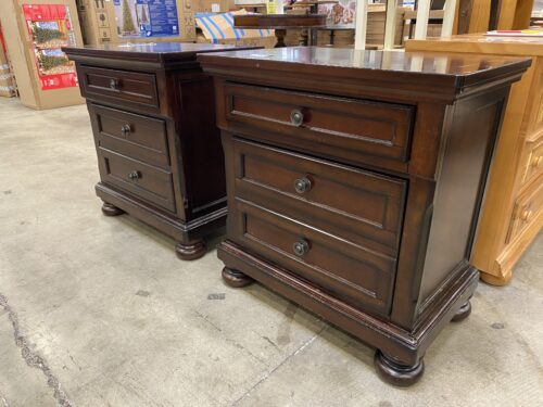 ASHLEY  Porter Wooden 2 Drawer Nightstands (Set of 2)