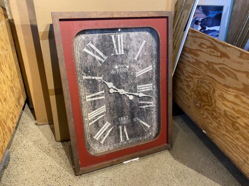 Rustic Red Rectangular Wall Clock