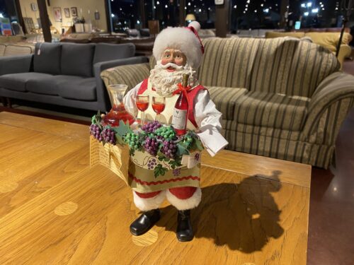 KURT ADLER Fabriche Wine Santa Figurine