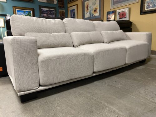 Beige Woven Fabric Upholstered Sofa