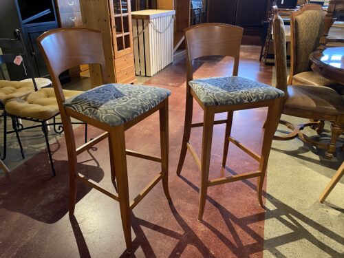 Bar Stools with Upholstered Seats (Set of 2)