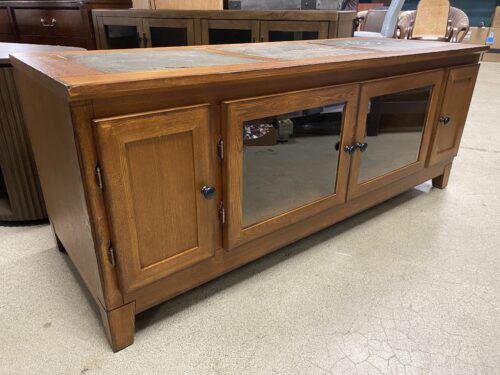 Stone Tile Topped Wooden Media Console