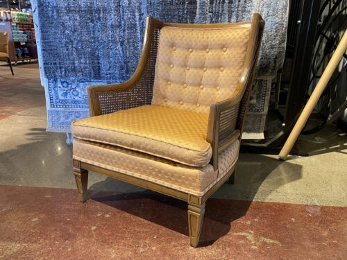 STATESVILLE Vintage Cane-Side Peach Seat Parlor Chair