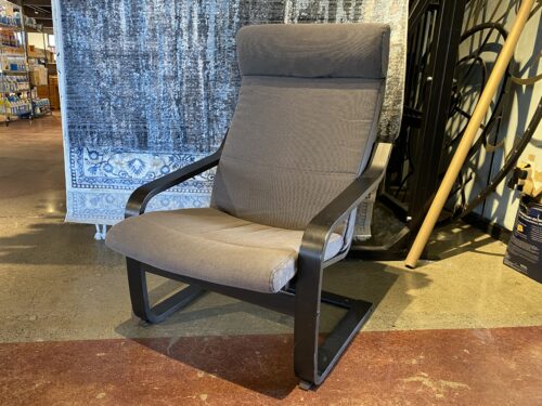 IKEA Poang Black & Grey Wood Frame Armchair