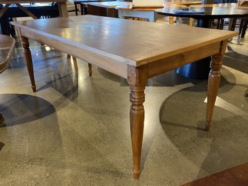 Natural Blonde Rectangular Turned Leg Dining Table