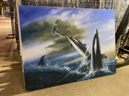 Dolphin & Dove Original Oil Painting