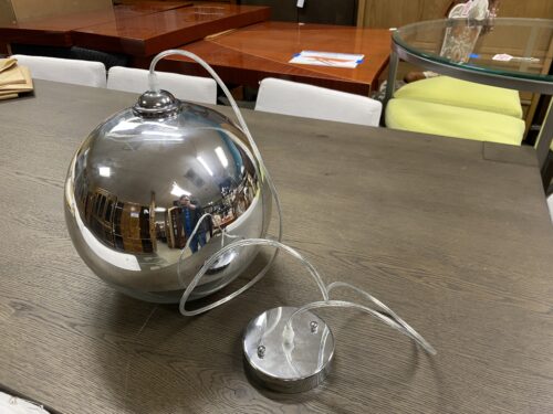Chrome & Glass Globe Pendant Light