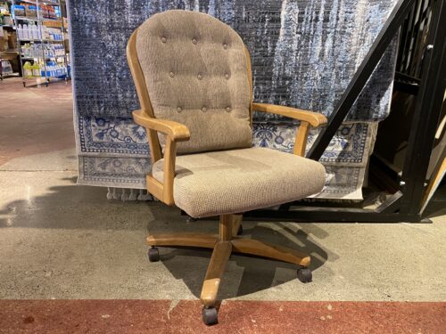 Padded Wood Frame Rolling Office Chair