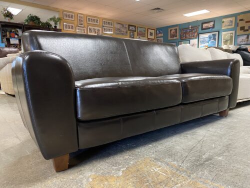 Chocolate Brown Barrel Back Sofa