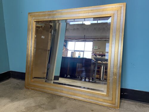 Rectangular Wall Mirror with Mixed Tone Metallic Painted Frame