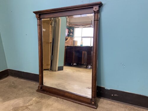 Traditional Style Dark Wood Frame Dresser Mirror