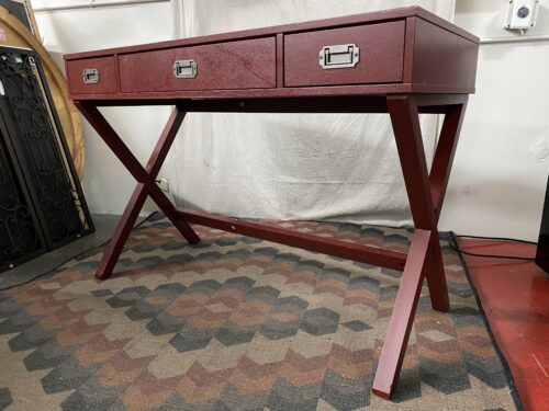 Red 3-Drawer Campaign Desk