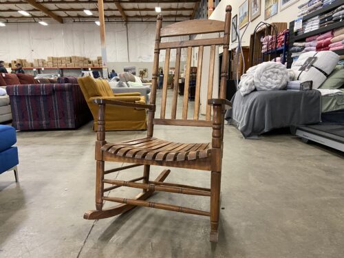 Farmhouse High Back Wooden Rocking Chair