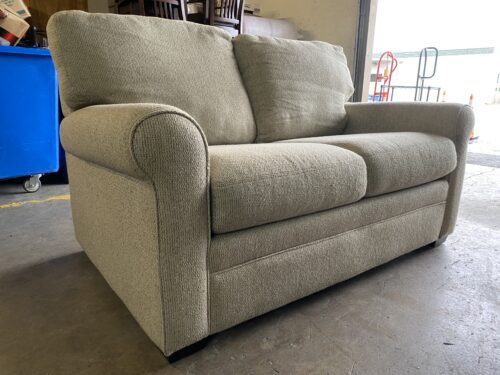 AMERICAN LEATHER Tan Upholstered Loveseat