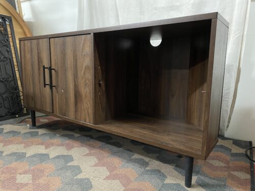 WALKER EDISON Modern Dark 2-Door Corner TV Stand