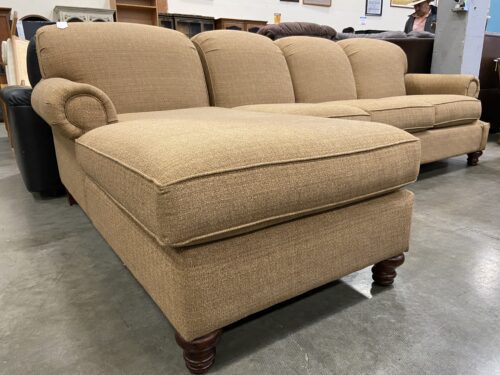 BASSETT Khaki Woven L-Shaped Sectional