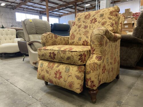 BASSET Floral Upholstered Push Back Recliner