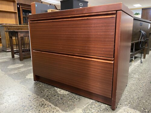 MAGNA Dark Red Wood Finish 2-Drawer Filing Cabinet