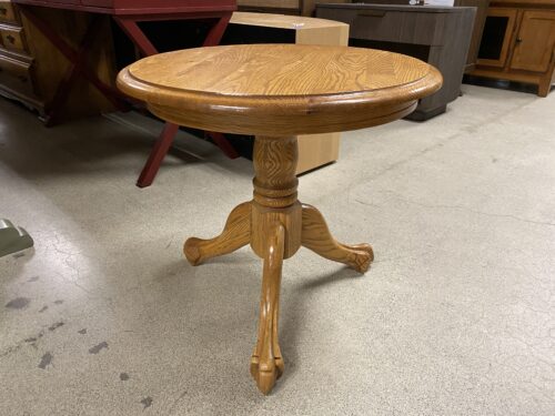 Light Natural Wood Finish Round End Table