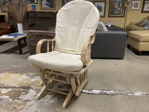 Blonde Wood Rocker w/ Beige Cushions