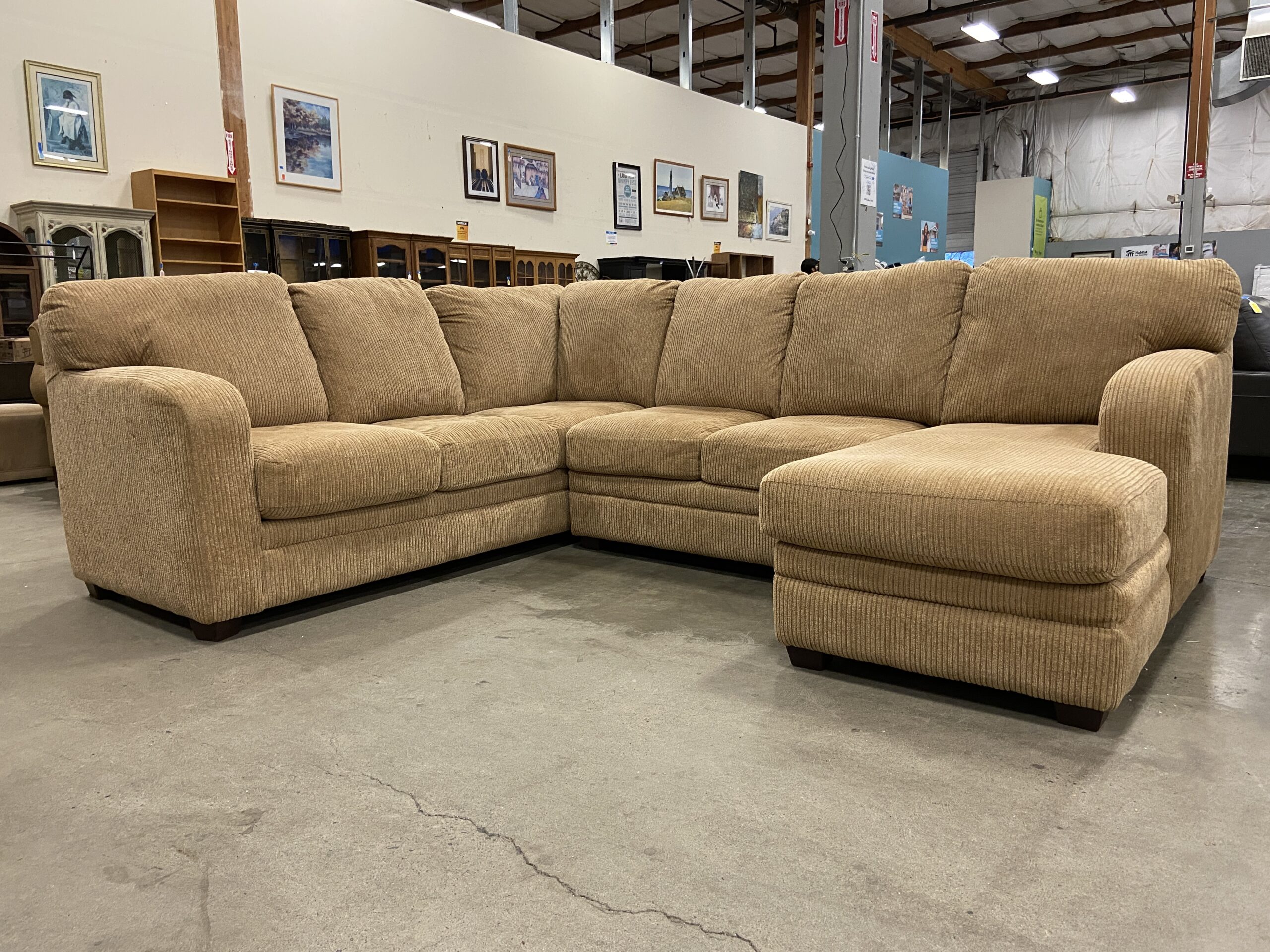 Coffee Brown Sectional Sofa with Chaise