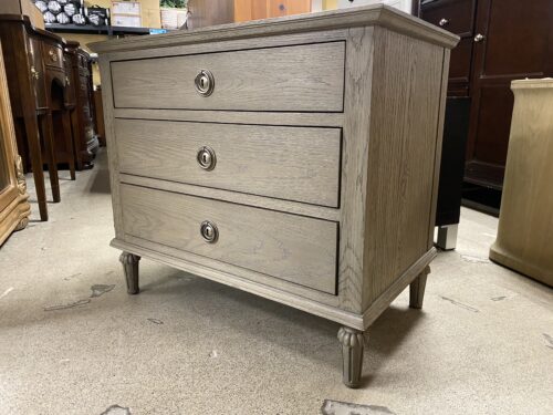 RESTORATION HARDWARE Maison Antiqued Grey Oak Closed 3-Drawer Nightstand
