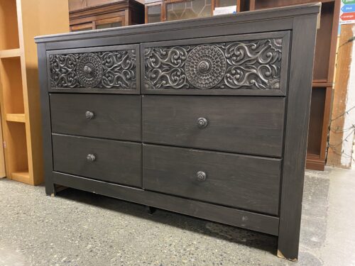 ASHLEY FURNITURE Paxberry Black 6-Drawer Low Dresser