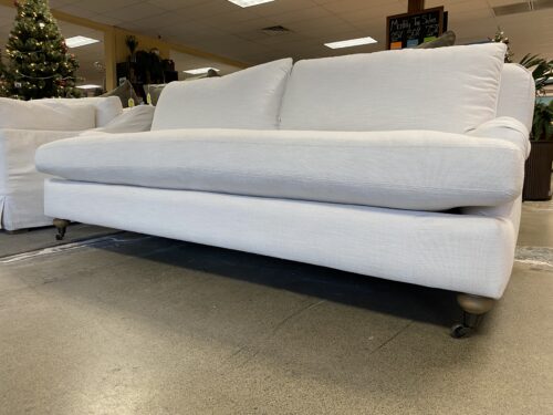 RESTORATION HARDWARE English Classic Roll Arm White Loveseat