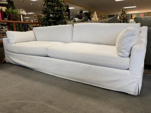 RESTORATION HARDWARE  Modena Slipcovered Slope Arm White Sofa