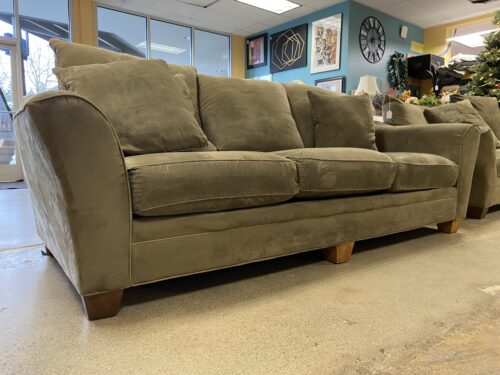 STANTON INTERNATIONAL Olive Green Upholstered Sofa