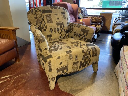 LEATHER MASTER Retro Pattern Accent Chair