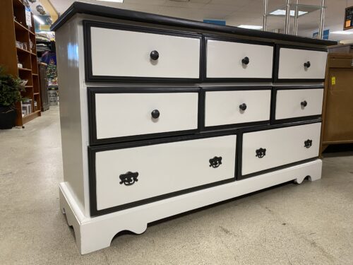 Black & White 8-Drawer Low Dresser