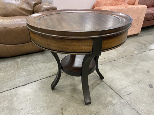 HAMMARY Mahogany Taper and Flare 2 Tier Round End Table