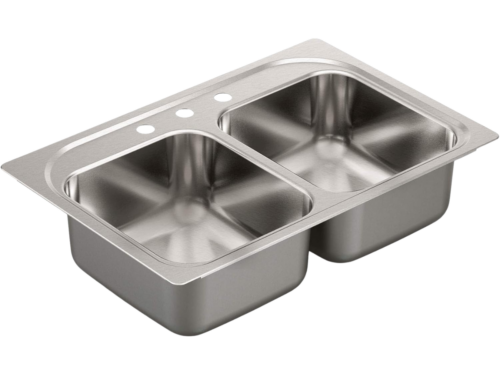 NEW! MOEN Stainless Steel Double Kitchen Sink Model #G182133Q