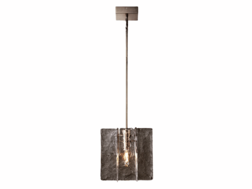 NEW! RESTORATION HARDWARE Lattice Clear Glass Pendant in Satin Nickel