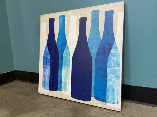 Blue Decorative Printed Board Wooden Wall Art