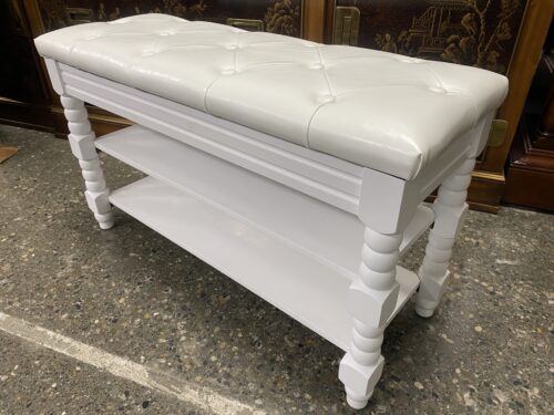 White Upholstered Entryway Bench