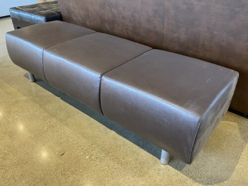 Espresso Brown 3-Seater Lobby Bench