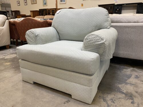 SLYTER/MAGNUSON Mint Green Plush Accent Chair with Pastel Multicolor Diamond Jacquard Pattern