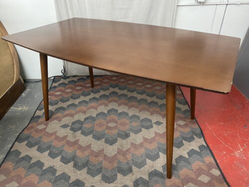 Walnut Finish MCM Style Dining Table